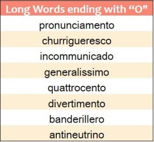Longest words ending in O